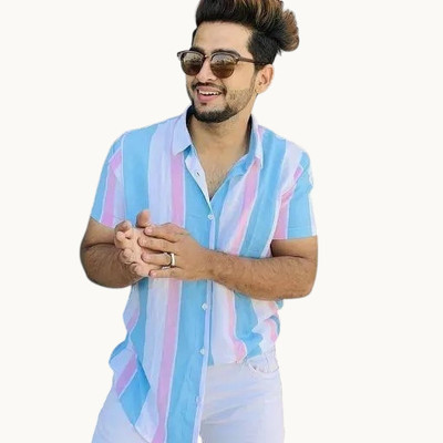 GCrown Men Geometric Print Casual Multicolor Shirt