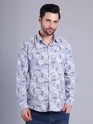 RARE CAMEL Men Printed Casual White Shirt