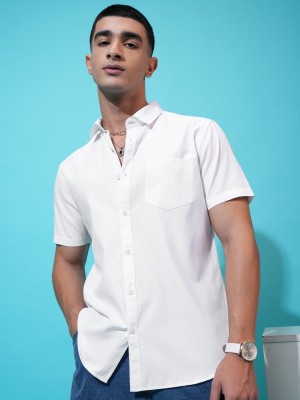 HIGHLANDER Men Solid Casual White Shirt