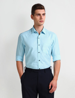 ARROW Men Solid Formal Blue Shirt