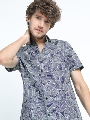 HIGHLANDER Men Printed Casual Purple Shirt