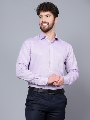 CANTABIL Men Self Design Formal Purple Shirt