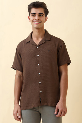 Allen Solly Men Solid Casual Brown Shirt