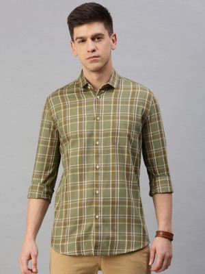 Classic Polo Men Checkered Casual Green Shirt