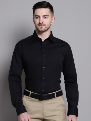 CANTABIL Men Solid Formal Black Shirt