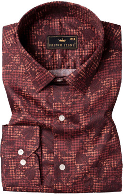 french crown Men Printed Casual Brown Shirt