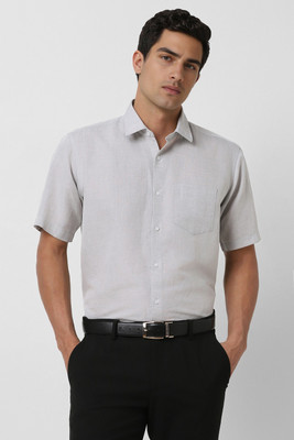 VAN HEUSEN Men Solid Formal Grey Shirt