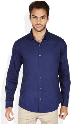 Super Weston Trend Men Solid Casual Blue Shirt