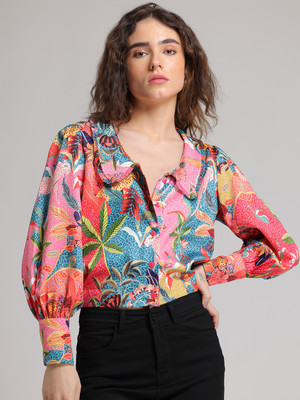 SHAYE Women Printed Casual Multicolor Shirt