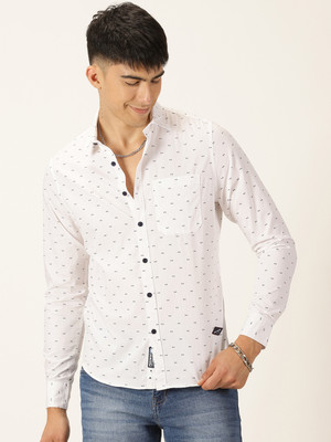 PROVOGUE Men Checkered Casual White, Black Shirt