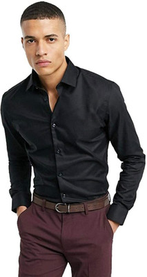 ALVIN ENTERPRISE Men Solid Formal Black Shirt
