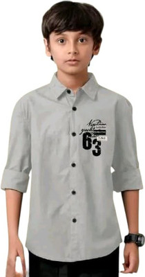 PRATHAM ENTERPRISEHUB Boys Printed Casual Maroon Shirt