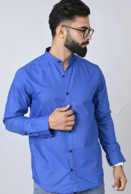 GLOBAL NOMAD Men Solid Casual Blue Shirt