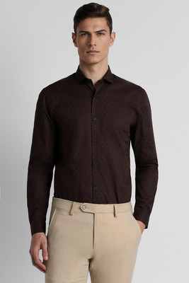 PETER ENGLAND Men Printed Formal Brown Shirt