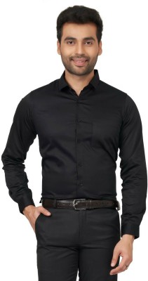 KESHAV SRUSHTI Men Solid Formal Black Shirt