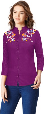 SHREE KSHETRAPAL CREATION Casual Embroidered Women Purple Top