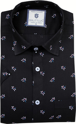 Bruttlyn Men Printed Casual Black Shirt