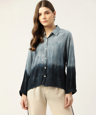 PinkTribe Women Dyed/Ombre Casual Multicolor Shirt