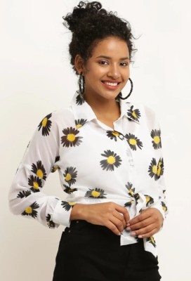 ColorMeGorgeous Women Printed Casual Black, Yellow, White Shirt