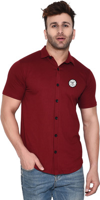 Blisstone Men Printed Casual Maroon Shirt