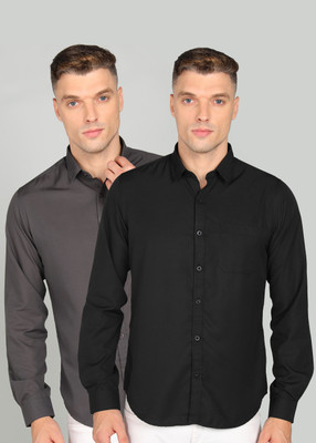 METRONAUT Men Solid Casual Multicolor Shirt(Pack of 2)