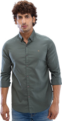 Spykar Men Solid Casual Green Shirt