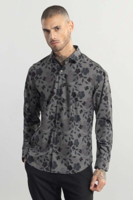 Snitch Men Printed Casual Grey, Dark Blue, Black Shirt