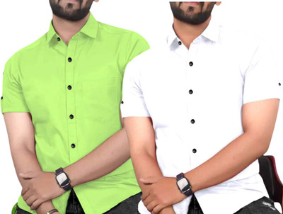 DHYAN ENTERPRISE Men Solid Casual Multicolor Shirt(Pack of 2)