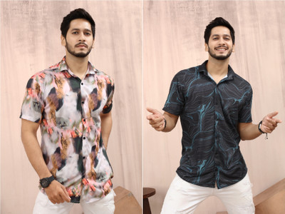 ASHIMA FAB TEX Men Printed Casual Multicolor Shirt(Pack of 2)