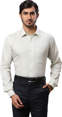Raymond Men Checkered Formal Green Shirt