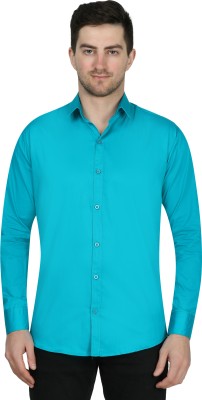 Platinum Fashion Men Solid Casual Blue Shirt