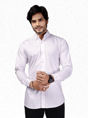 SHIVYM Men Solid Formal White Shirt