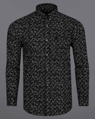 french crown Men Printed Casual Black, White Shirt