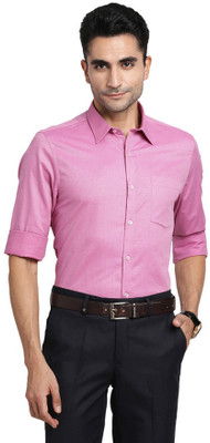 TURTLE Men Solid Formal Purple Shirt