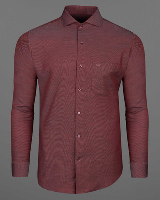 french crown Men Solid Casual Red Shirt