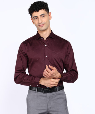 PETER ENGLAND Men Printed Formal Brown Shirt