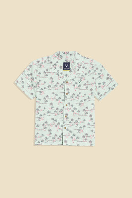 Allen Solly Boys Printed Casual Light Blue Shirt