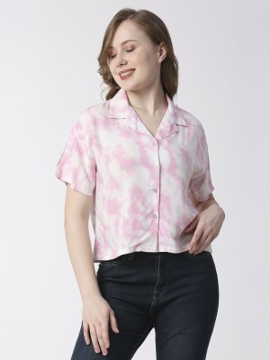 Pepe Jeans Women Graphic Print Casual Pink, White Shirt