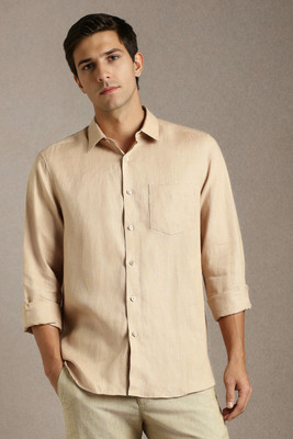 LOUIS PHILIPPE Men Solid Formal Beige Shirt