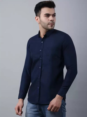 NOIL Men Solid Casual Blue Shirt