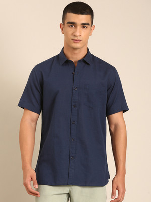CAVALLO BY LINEN CLUB Men Solid Casual Blue Shirt
