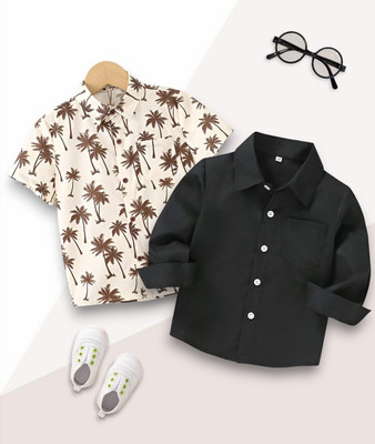 KIDGARB Boys Printed Casual Multicolor Shirt(Pack of 2)
