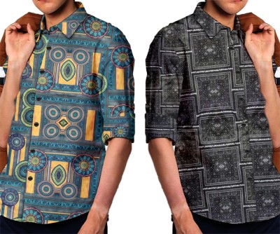 KOOCCHIKOO Men Printed Casual Multicolor Shirt(Pack of 2)