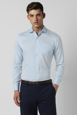 PETER ENGLAND Men Self Design Formal Light Blue Shirt