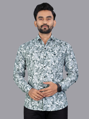 ALVIN ENTERPRISE Men Printed Formal Grey Shirt