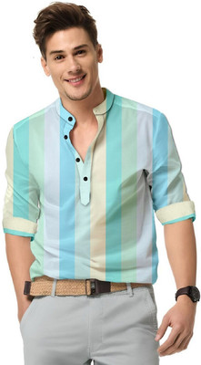 Style Nest Men Solid Casual Blue Shirt