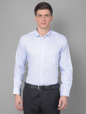 Canary London Men Printed Formal White, Blue Shirt