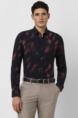 PETER ENGLAND Men Printed Formal Black Shirt