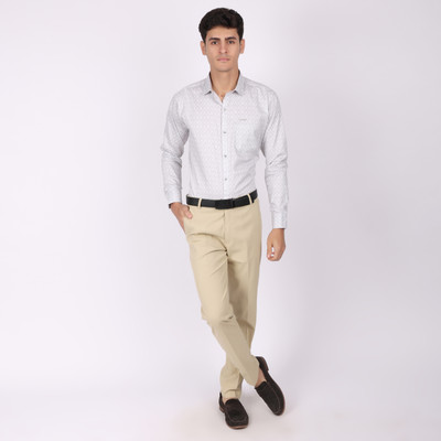 Lionies Men Printed Casual Grey Shirt