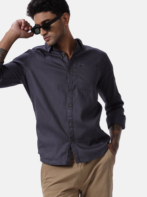 WROGN Men Solid Casual Grey Shirt